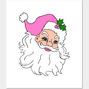 Pink Santa Posters and Art